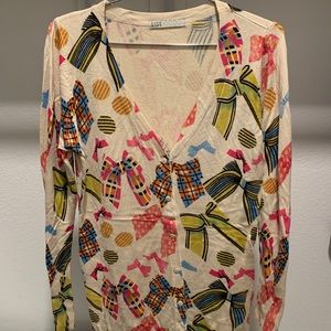 Anthropologie bows cardigan